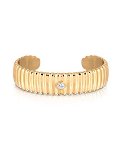 Массивный браслет ETTIKA Ribbed Crystal Statement Cuff