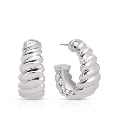 Современные серьги-кольца ETTIKA Modern Ribbed Hoops