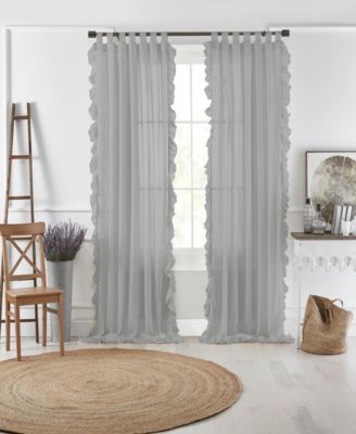 Elrene Home Fashions прозрачная тюлевая штора с рюшами, 52" x 95"