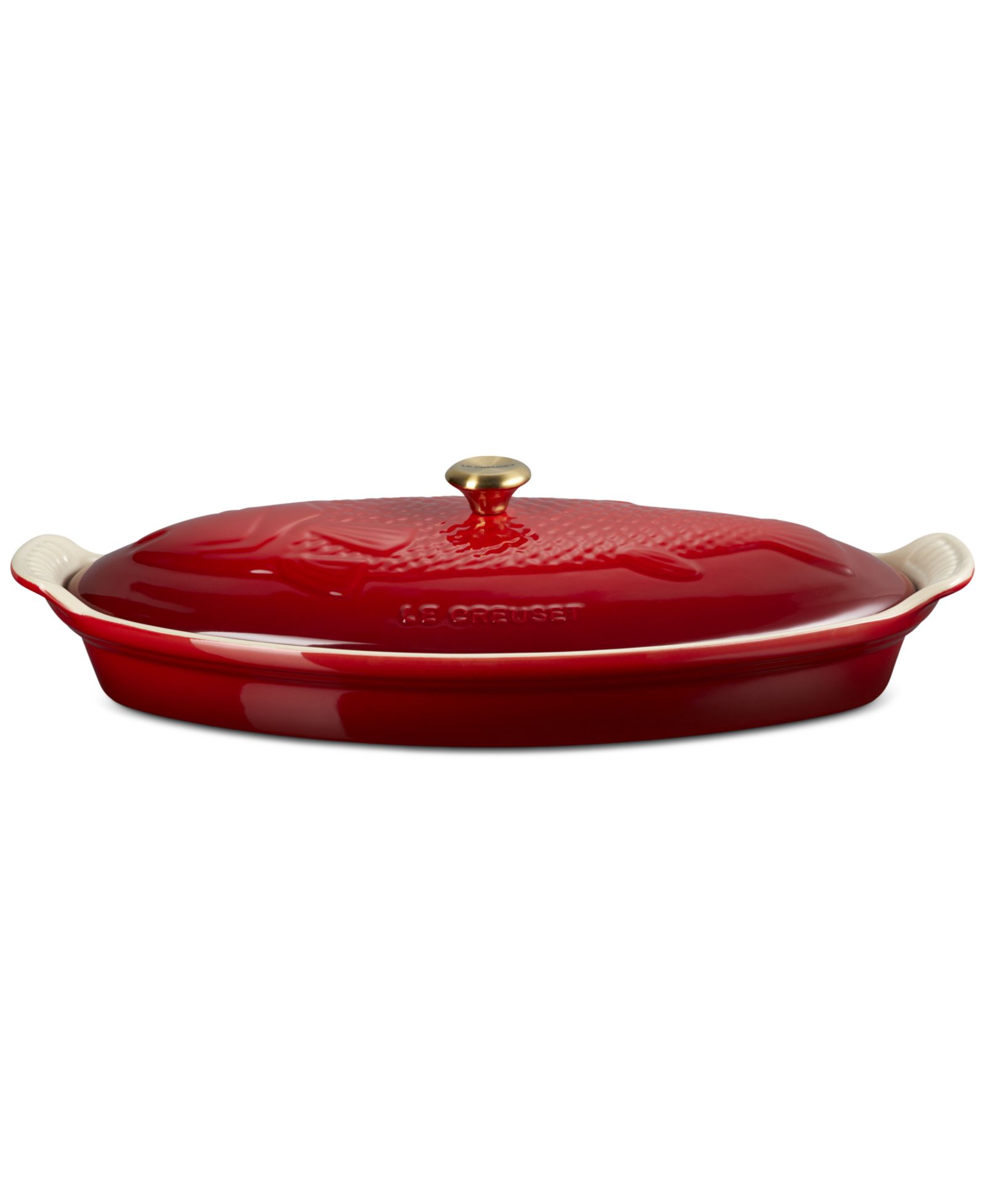 Le Creuset Stoneware Heritage 1.7-Quart Fish Baker with Cover