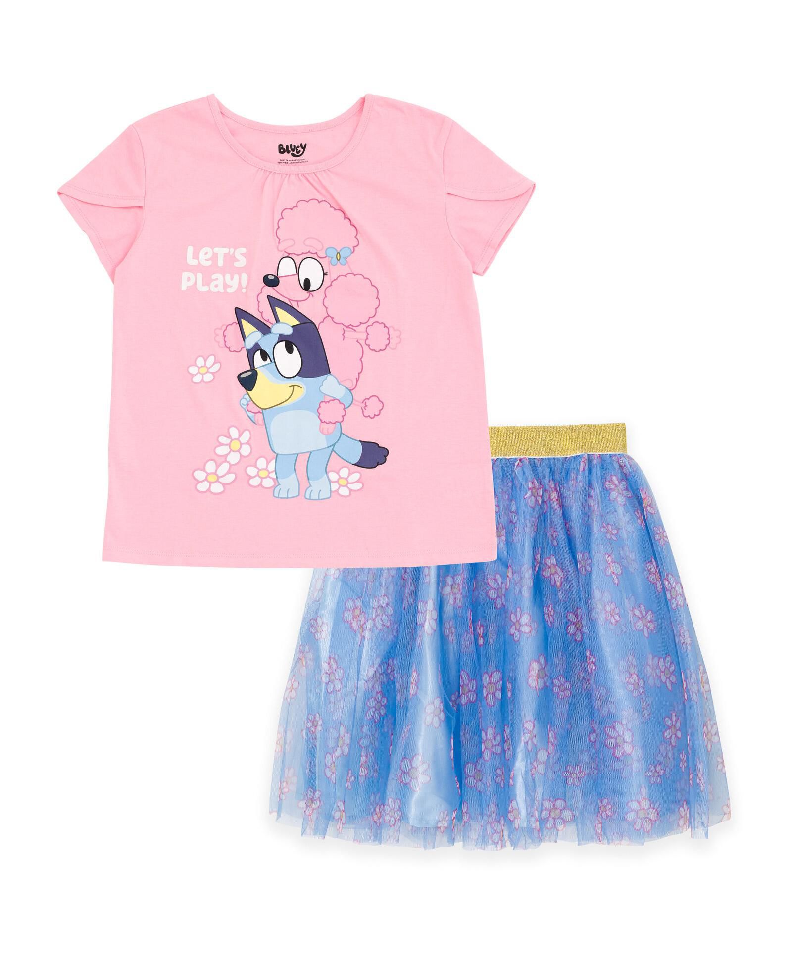 Bluey Baby Girls 2-Piece T-Shirt and Skirt Set