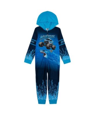 Monster Jam Toddler Boys Fleece Hooded One Piece
