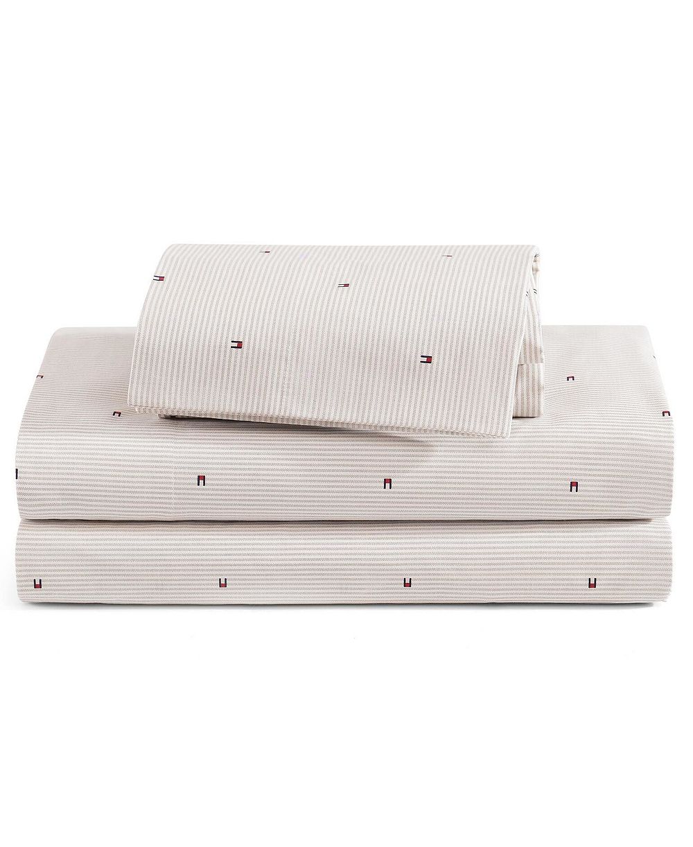 Tommy Hilfiger Ithaca Flag Stripe Cotton Percale 4-Piece Sheet Set, King