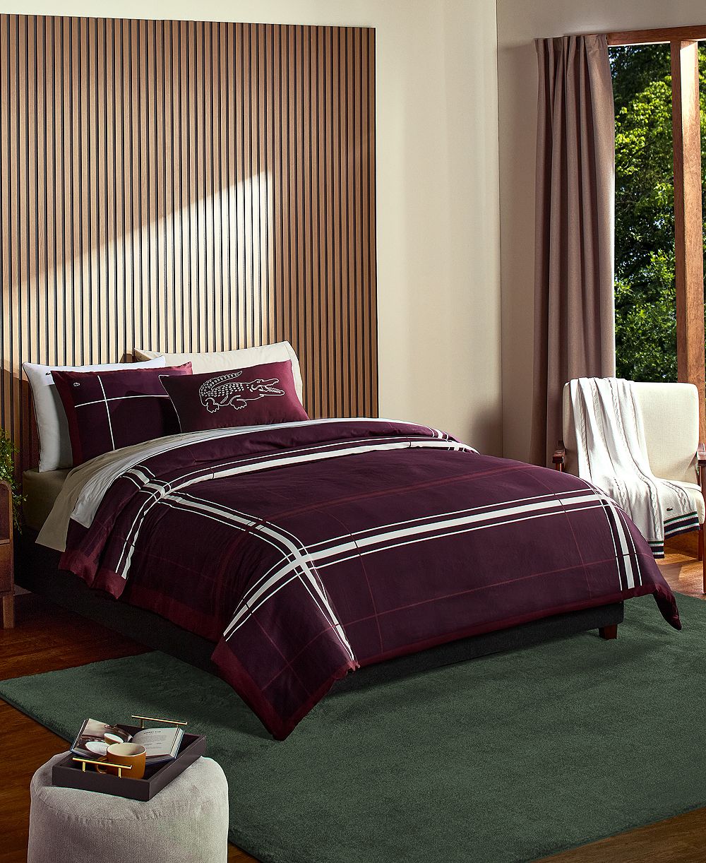 Lacoste Home комплект из 2 шт. покрывал с игривым клетчатым узором, Twin