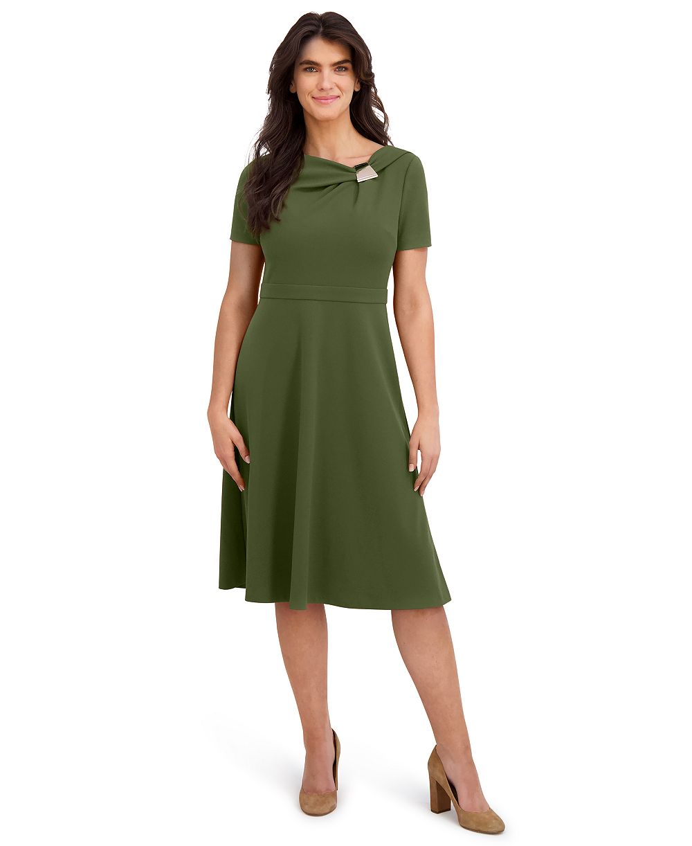 London Times Petite Short-Sleeve Dress