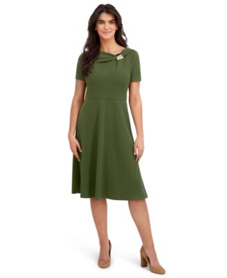 London Times Petite Short-Sleeve Dress