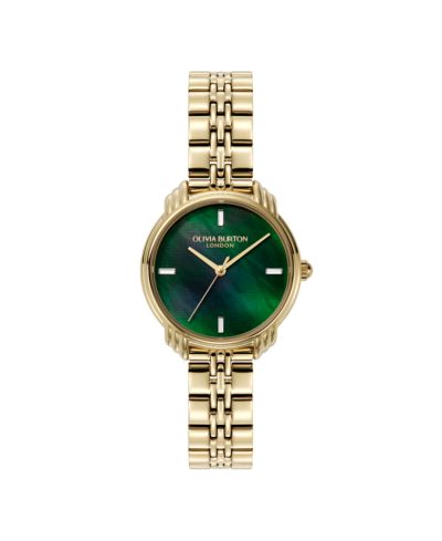 Olivia Burton Women's Art Deco 2.0 Gold Tone Stainless Steel Bracelet Watch, 30mm
