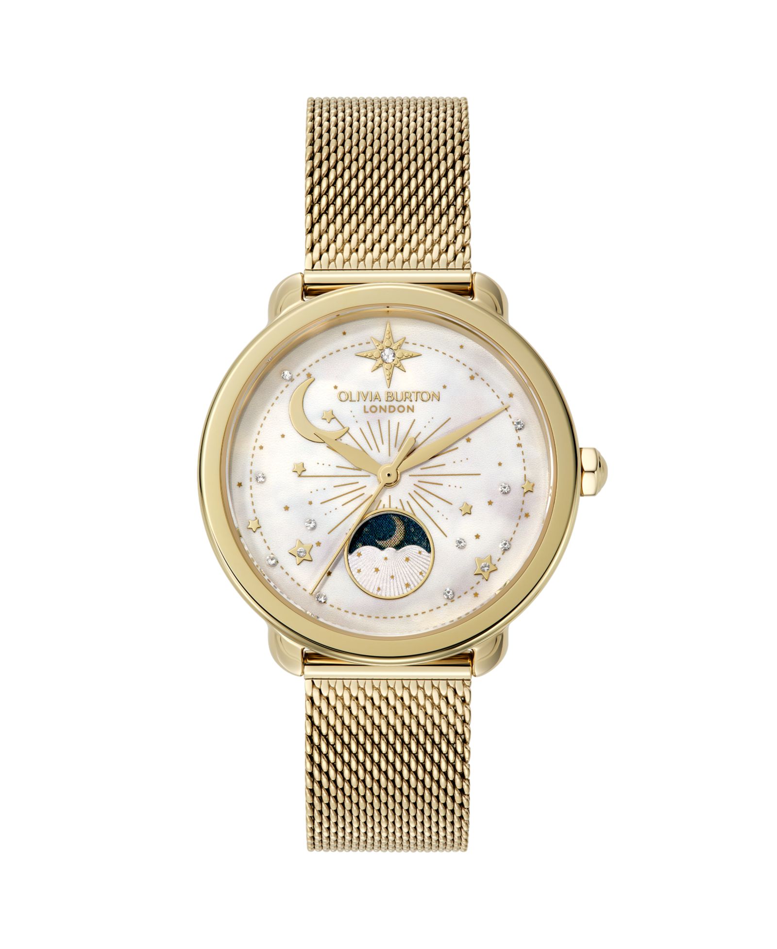 Женские часы Olivia Burton Moonphase, сталь, 34mm
