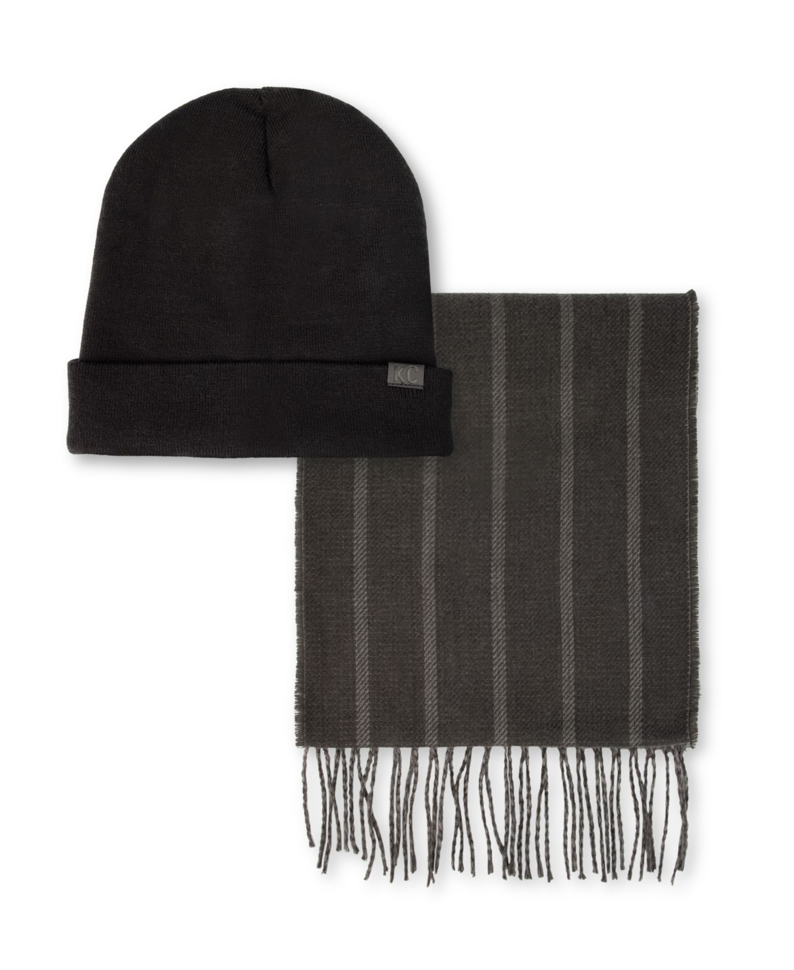 Мужской комплект Kenneth Cole Reaction 2-Piece Striped Scarf and Beanie