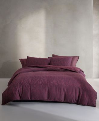 Calvin Klein Linear Circuit Cotton Yarn Dyed 3-Pc. Duvet Cover Set, Queen