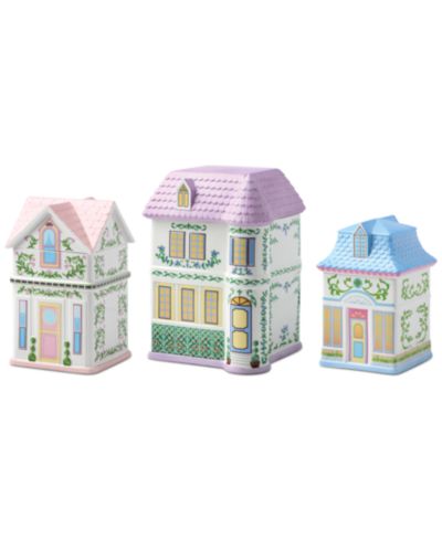 Lenox Spice Village 2nd Edition House Canisters, Set of 3