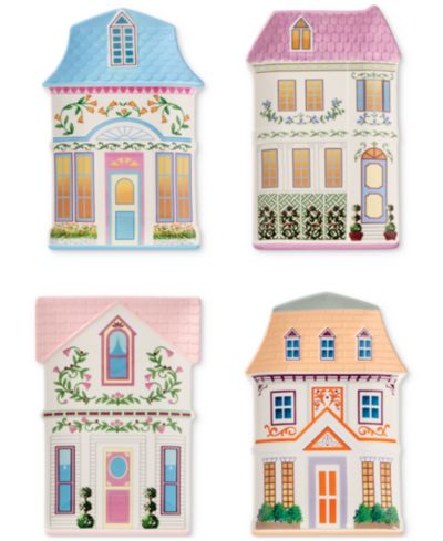 Lenox Village 2nd Edition House Accent Plates, Set of 4