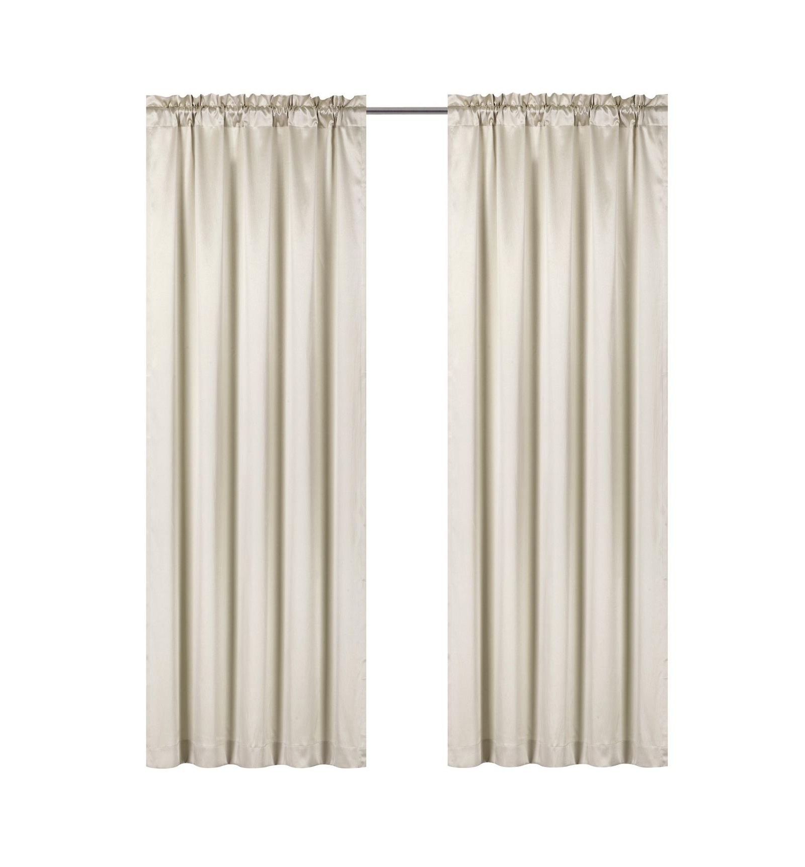 Kate Aurora Basic Faux Silk Rod Pocket Shimmery Sheer Single Window Curtain Panel