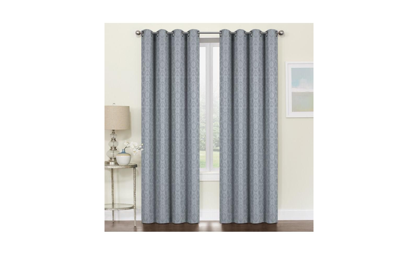 Kate Aurora Regency Collection Raised Jacquard Damask Grommet Top Curtains - 52 in. W x 84 in. L, Autumn Spice
