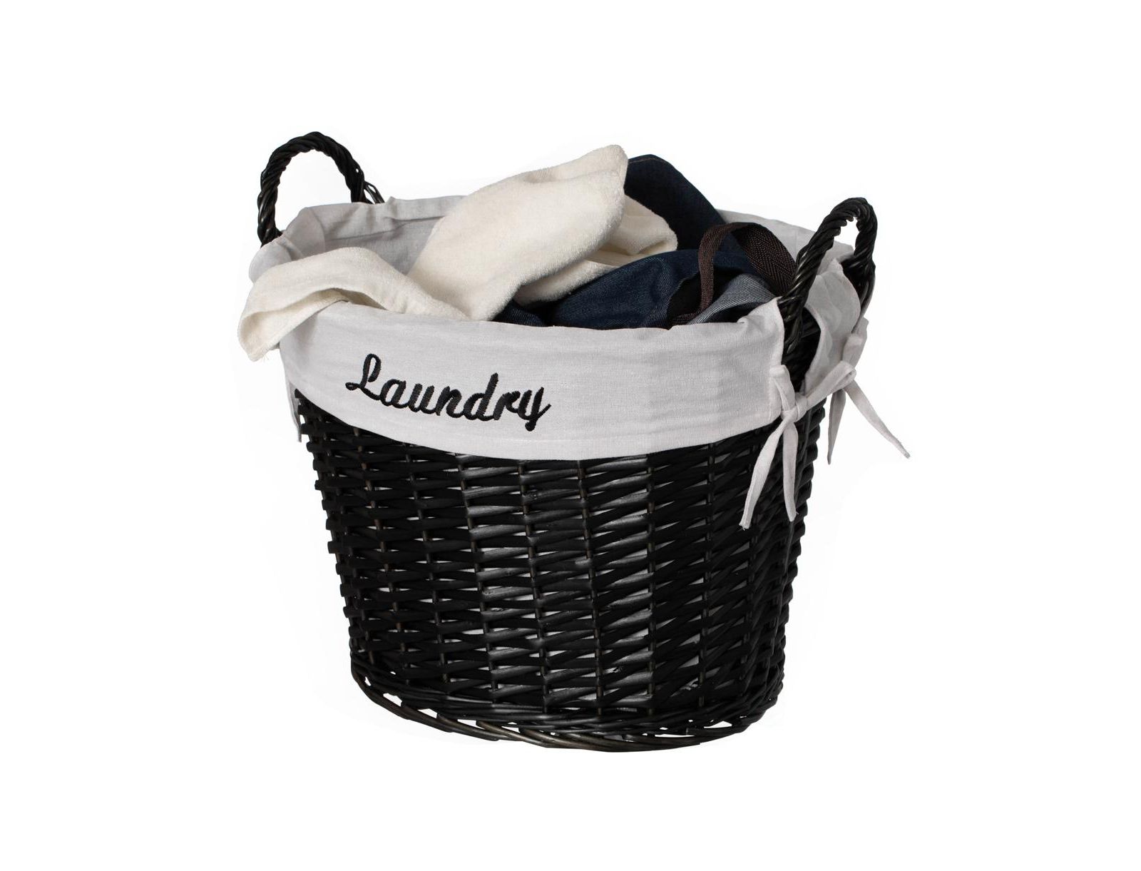 Wickerwise Handwoven Laundry Basket boho hamper with liner & handles for clothes, blankets, towels. Perfect for bedroom, bath & laundry room.