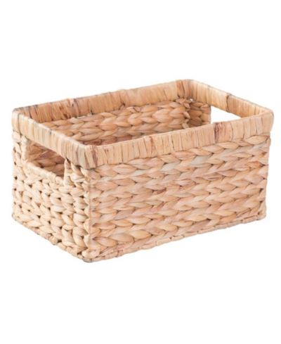 Wickerwise Woven Water Hyacinth Rectangular Storage Bin Basket with Handles