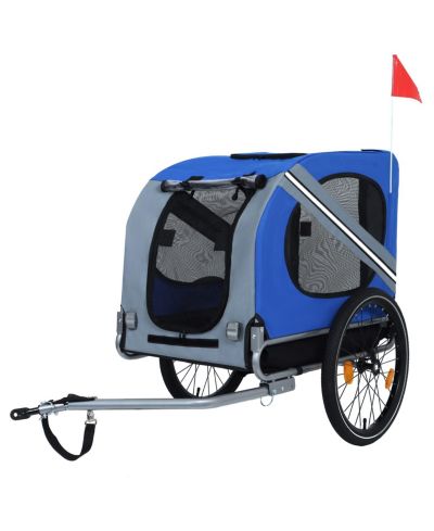 Streamdale Furniture Dog Bike Trailer - 120LB Capacity, All-Terrain, Blue-Gray