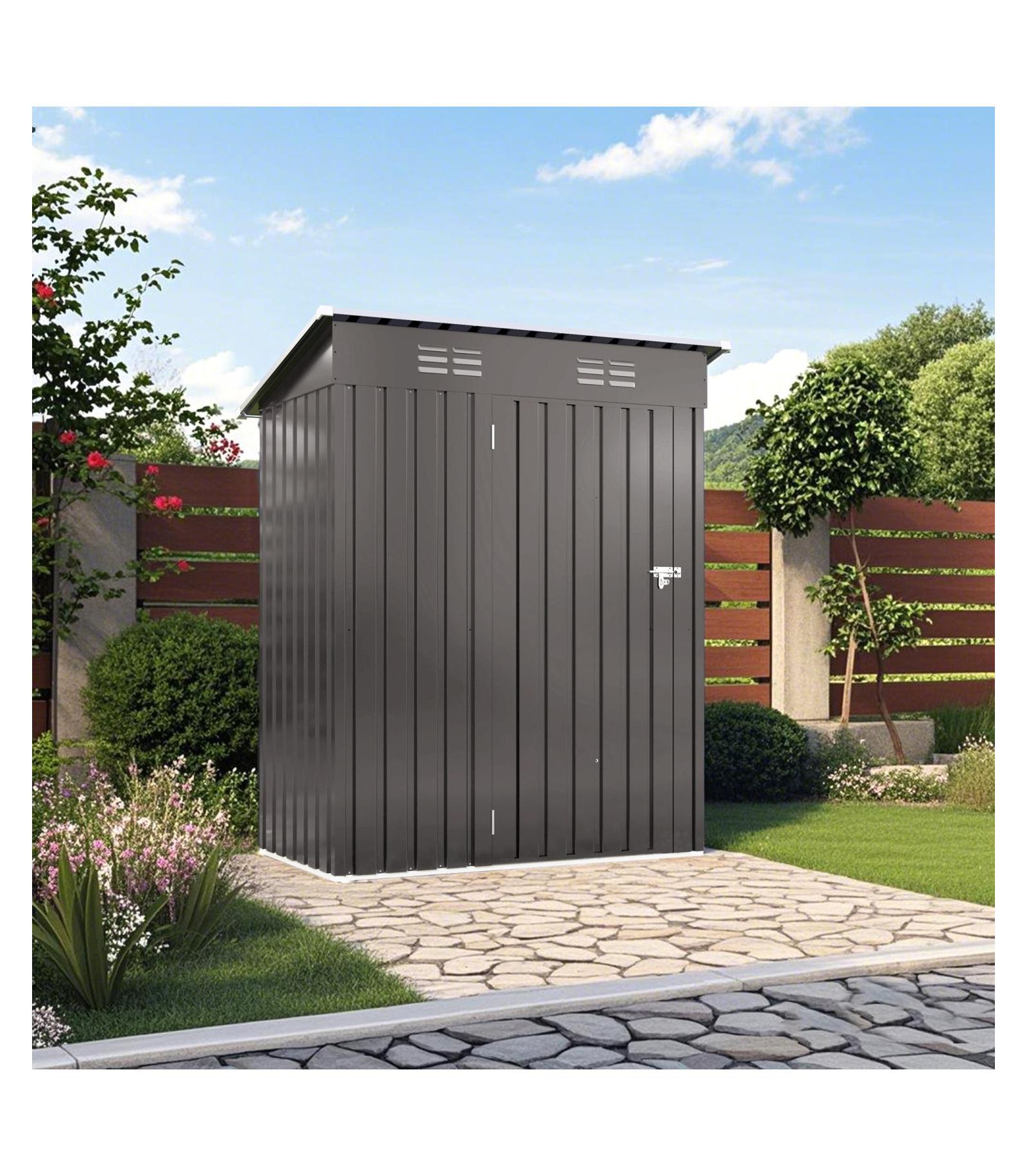 Streamdale Furniture Металлический уличный сарай для хранения 5x3 FT