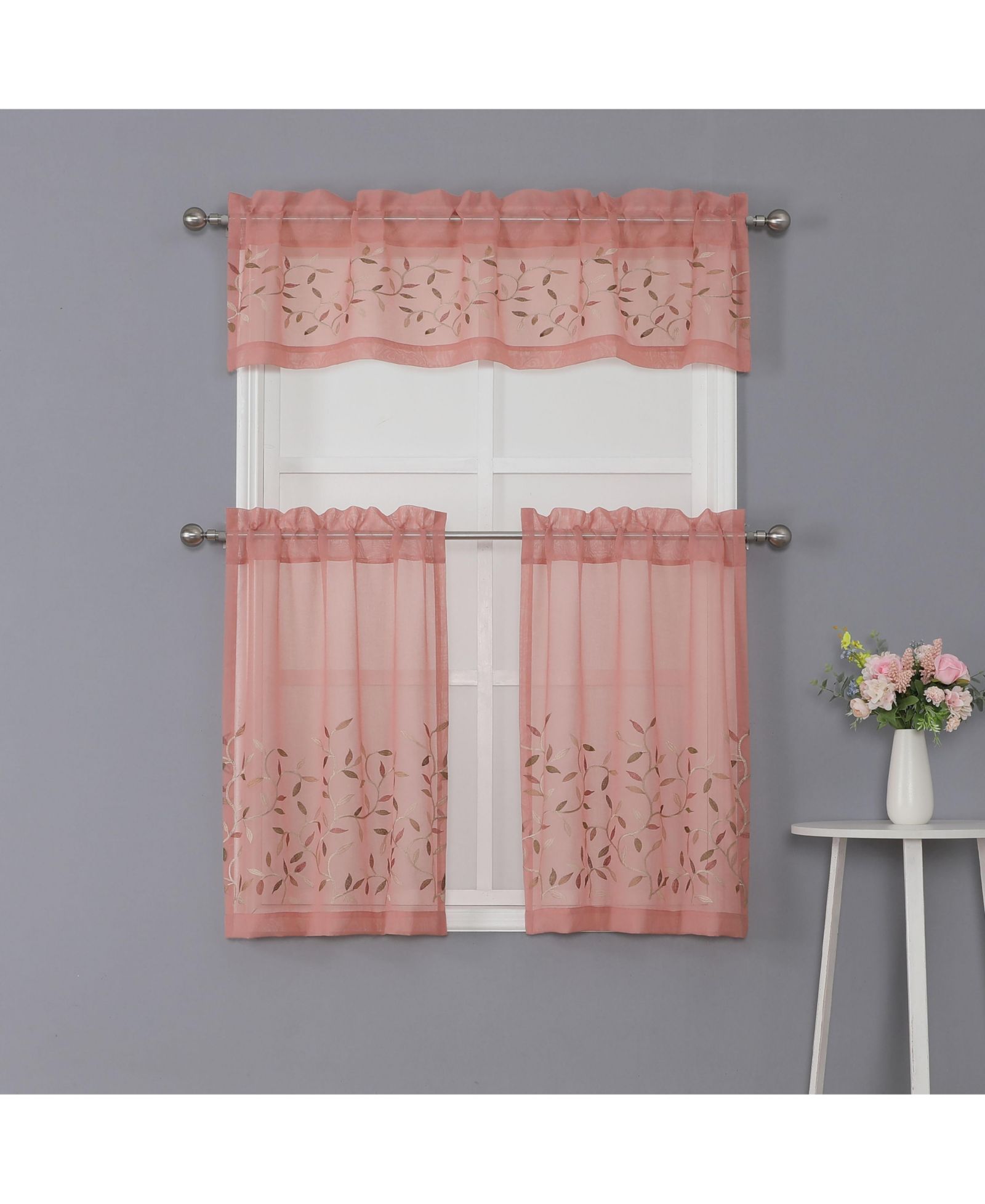 Kate Aurora Shabby Sheer Embroidered Комплект из 3 предметов для кухни и кафе