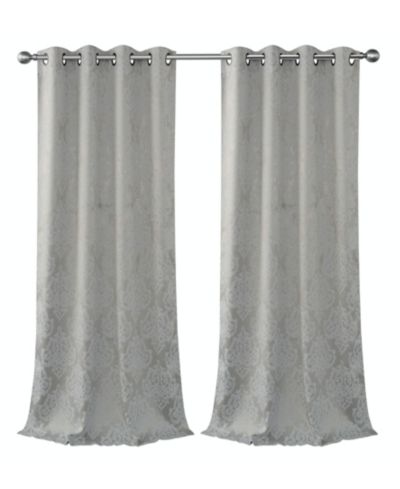 Kate Aurora шторы Delaney с принтом дамаск, 52 in. W x 84 in. L, burgundy