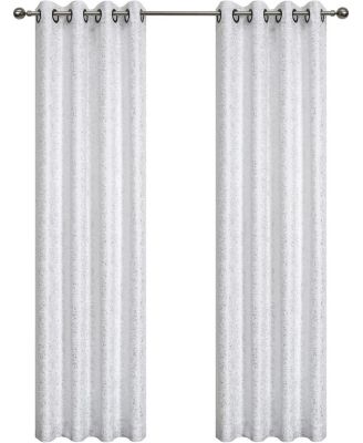 Kate Aurora 2 Piece Metallic Sparkle Thermal Grommet Blackout Curtain Panels