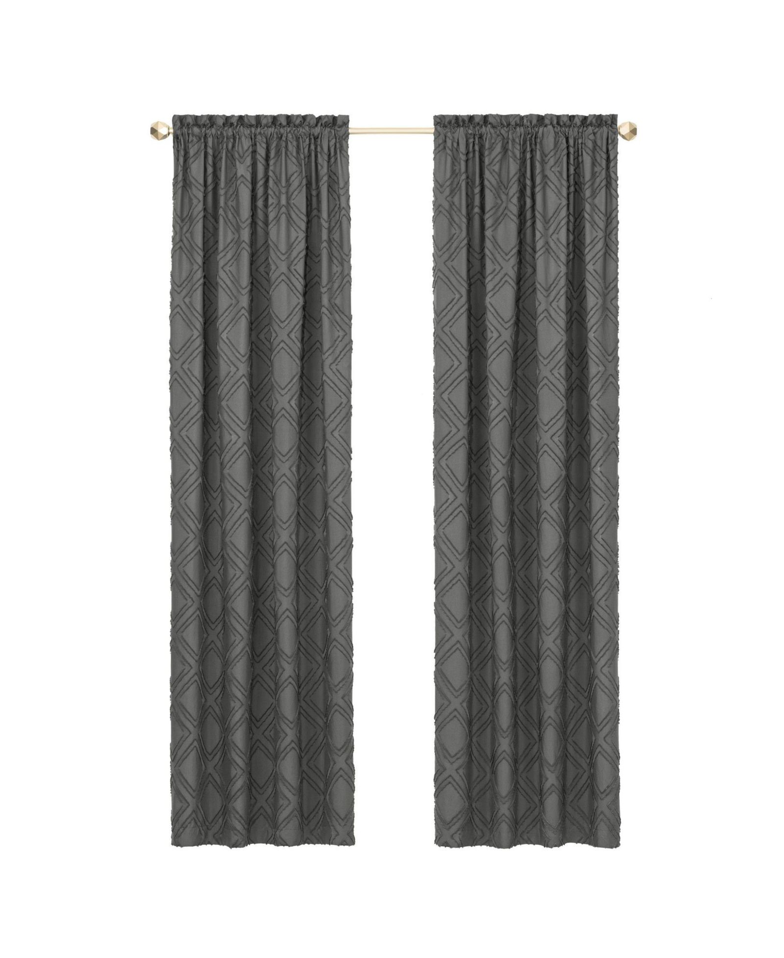 Штора Kate Aurora Contemporary Geometric Shabby Diamond Gray 84 in.