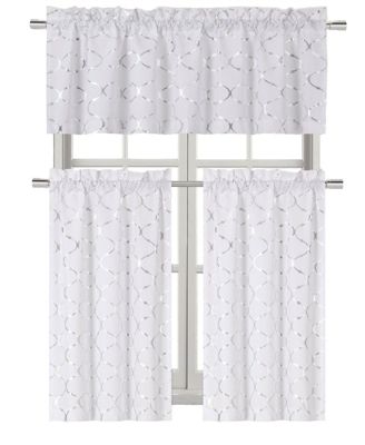 Комплект кухонных штор Kate Aurora Metallic Lattice Clover с валансом
