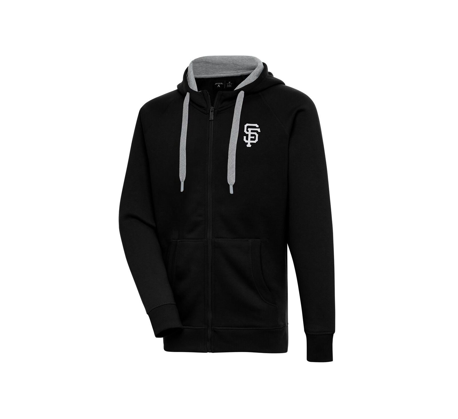 Antigua Men's Black San Francisco Giants Metallic Victory Full-Zip Hoodie Jacket