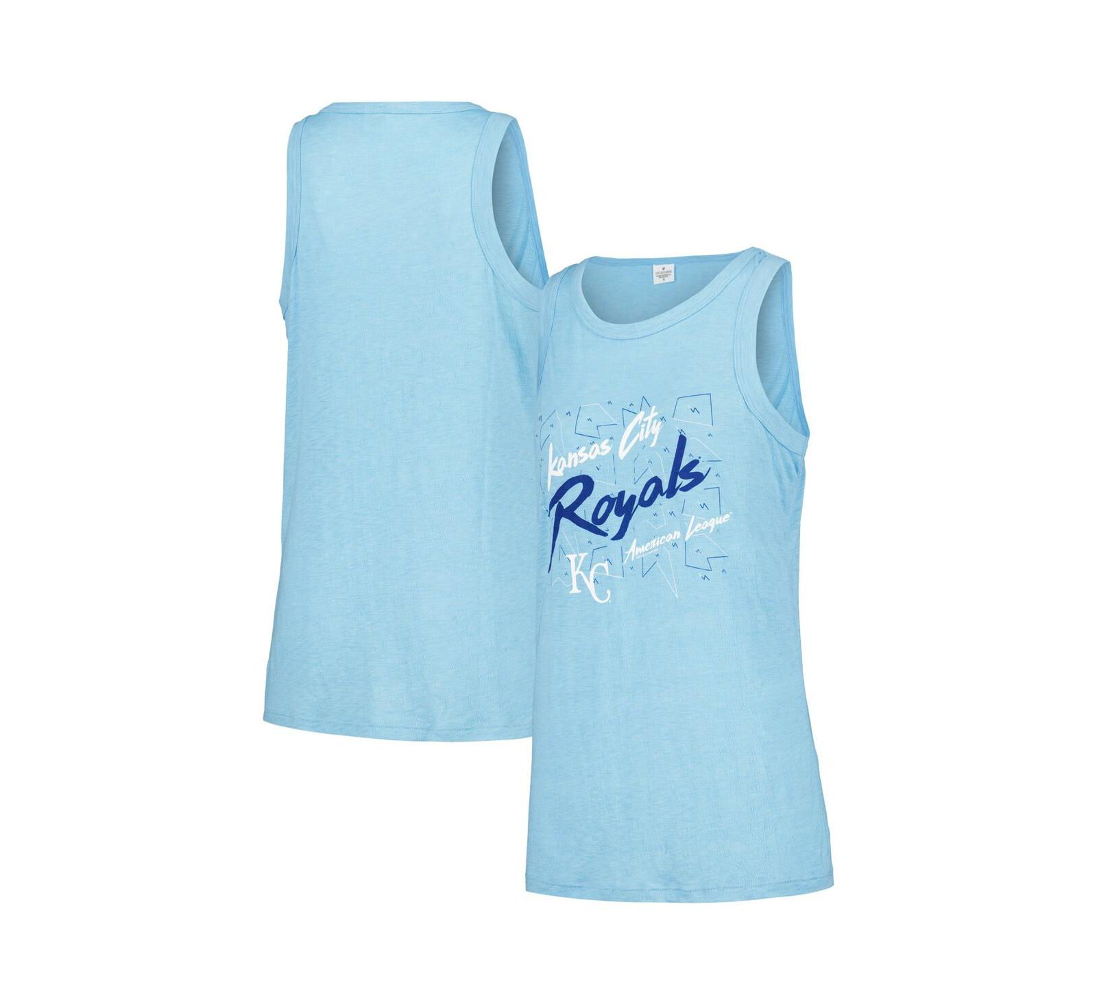 Женский топ Soft As A Grape Light Blue Kansas City Royals Gauze High Neck Tank