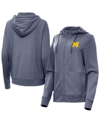 Женская ветровка Antigua Michigan Wolverines Seeker Full-Zip, темно-синий меланж