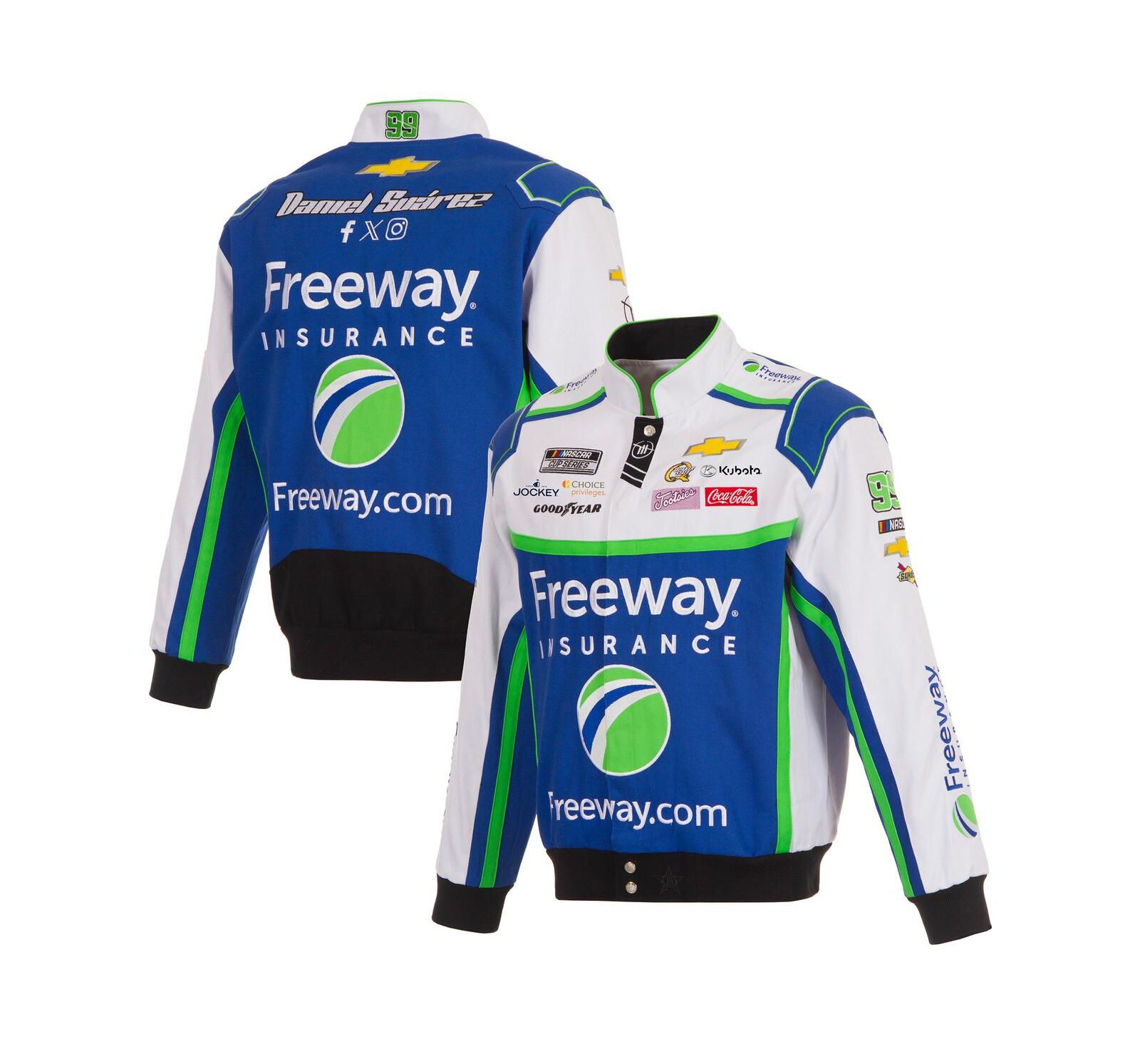 JH Design Men's Royal/White Daniel Suarez Freeway Insurance Full-Snap Twill Uniform Jacket