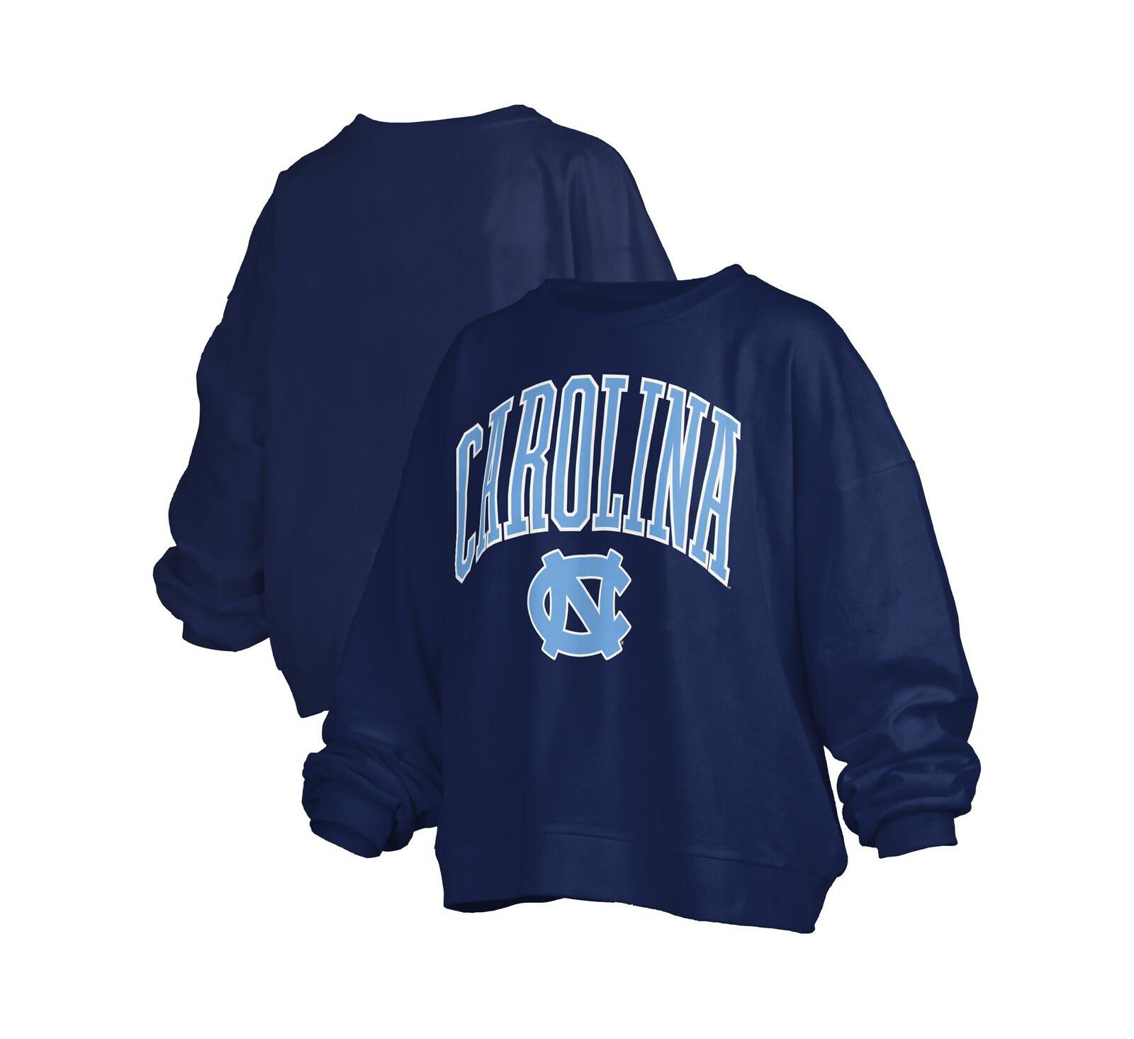 Женское оверсайз худи Pressbox North Carolina Tar Heels Janise Arch, темно-синее