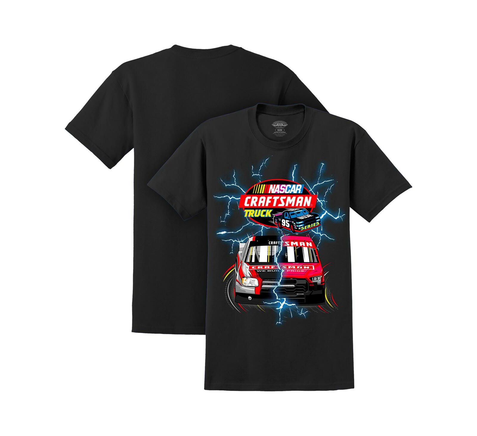 NASCAR Мужская футболка Tri-Blend с принтом Craftsmen Truck Series Lightning, черная