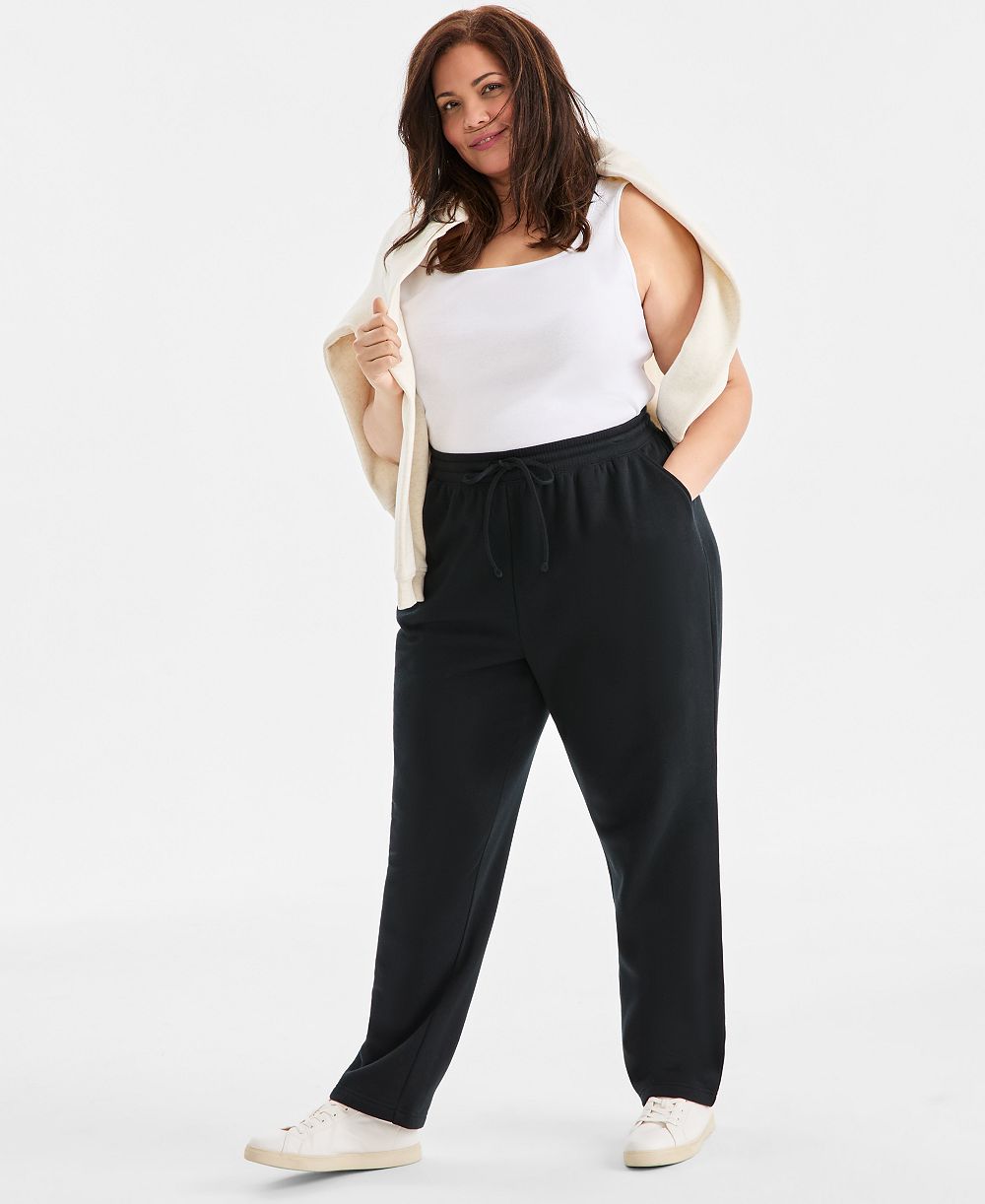 Женские флисовые брюки Plus Size Style & Co Mid Rise Drawstring-Waist