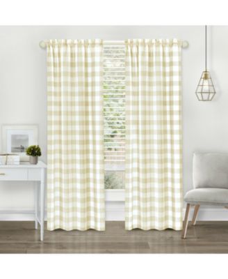 Шторы Kate Aurora Modern Farmhouse Buffalo Plaid 84 in - Gray