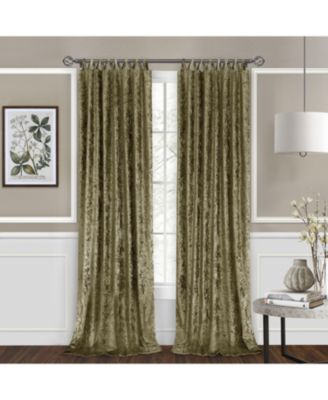 Kate Aurora Park Avenue 2 Piece Criss-Cross Tab Top Velvet Window Curtain Panels - 84 in. Long