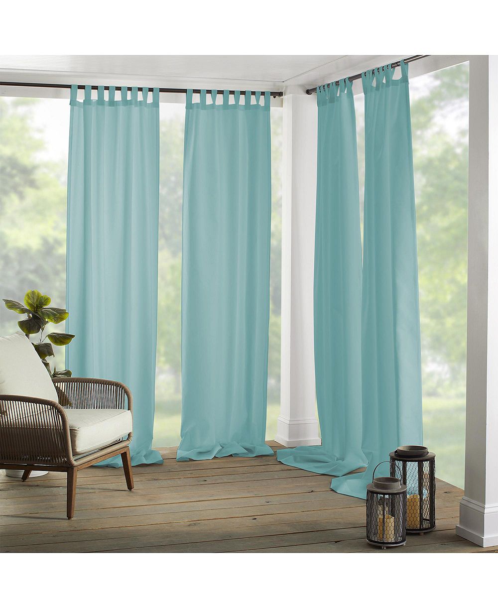 Elrene Home Fashions Matine Solid Tab Top Indoor/Outdoor Window Curtain