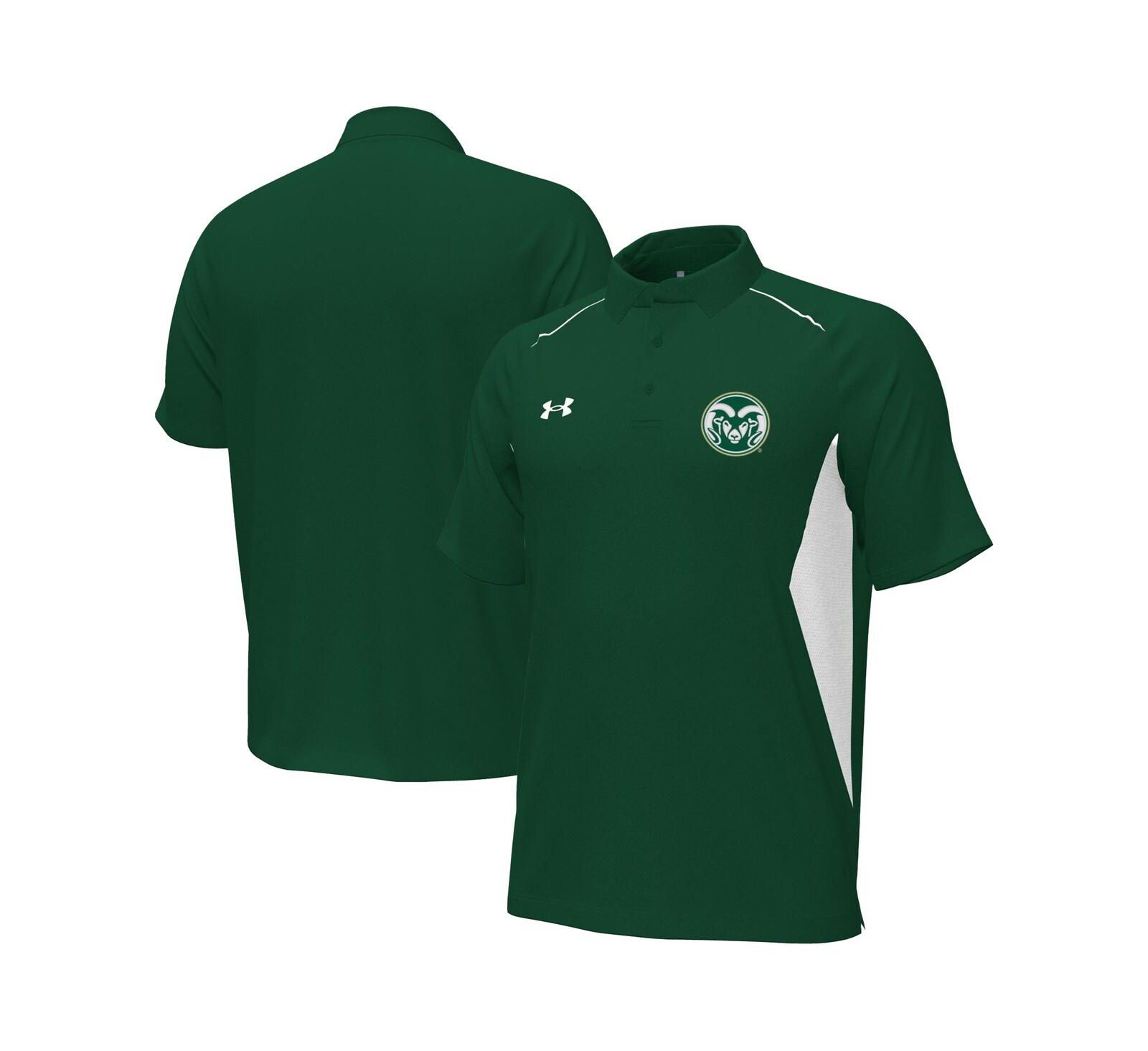 Мужская рубашка-поло Under Armour Green Colorado State Rams Sideline Title Performance