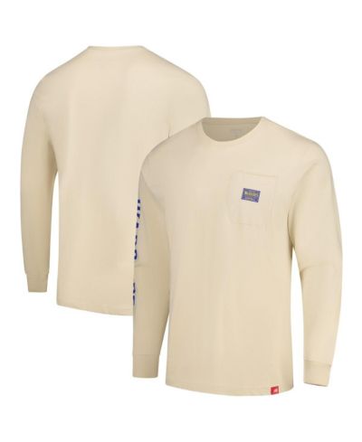 Sportiqe Men's and Women's Cream Golden State Warriors Wales Heavyweight Pocket Long Sleeve T-Shirt
