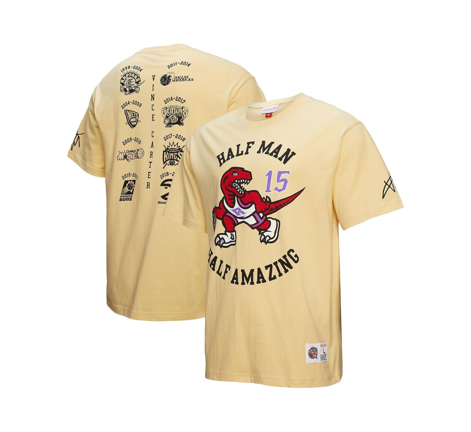 Mitchell & Ness Men's Vince Carter Cream Toronto Raptors Premium T-Shirt