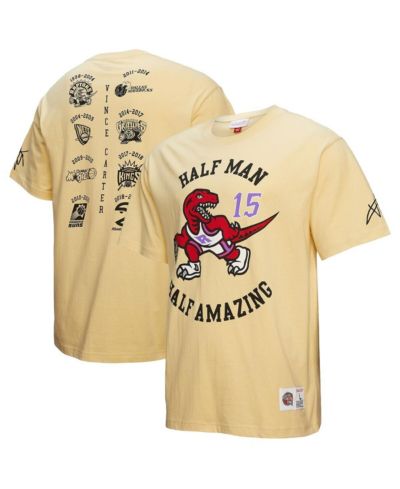 Mitchell & Ness Мужская футболка Vince Carter Cream Toronto Raptors Premium