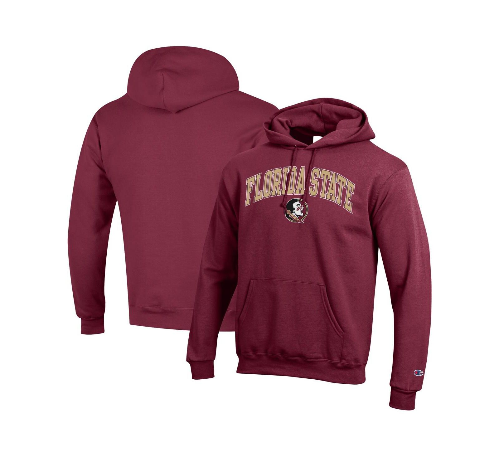 Мужское худи Champion Garnet Florida State Seminoles Arched Logo Fleece Pullover