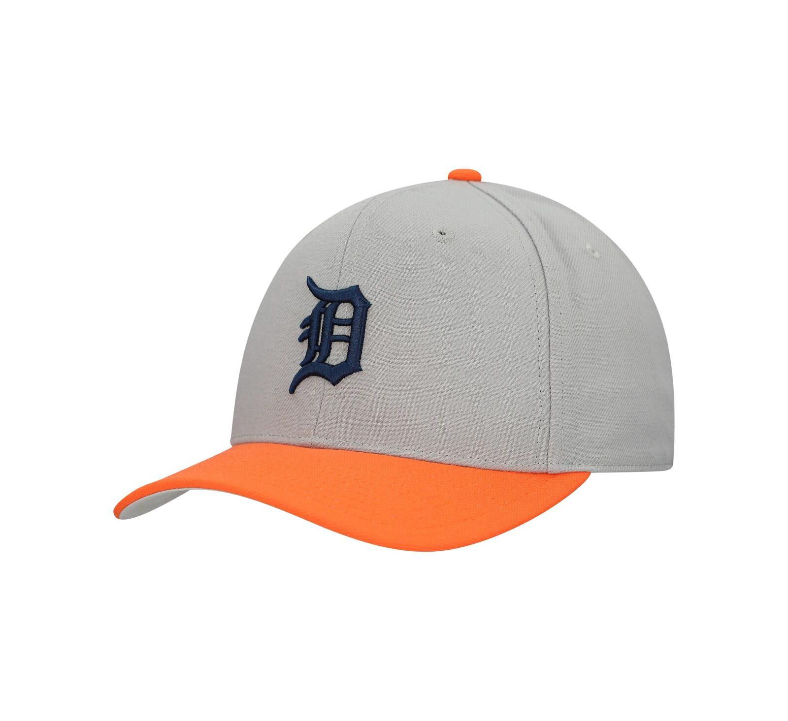 Мужская и женская регулируемая кепка Mitchell & Ness Gray Detroit Tigers Basic Pro