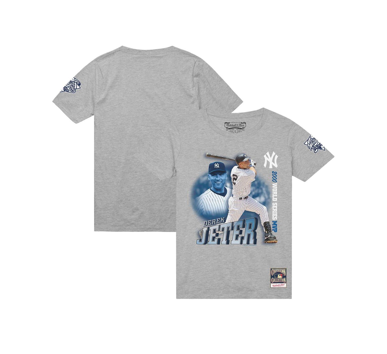 Мужская футболка Mitchell & Ness Men's Derek Jeter Heather Gray New York Yankees 2000 Subway Series MVP T-Shirt