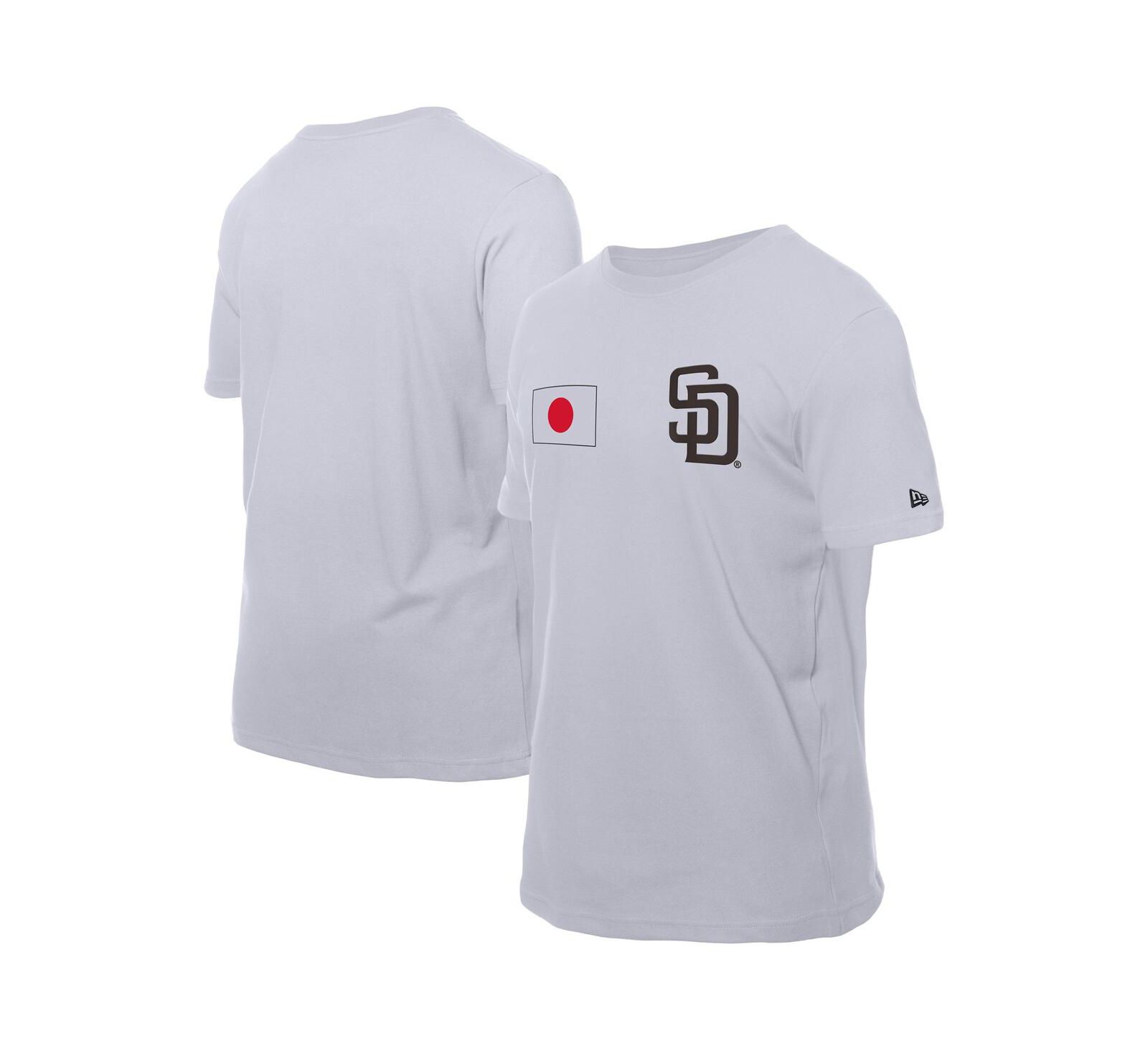 New Era Мужская белая футболка San Diego Padres с японским флагом