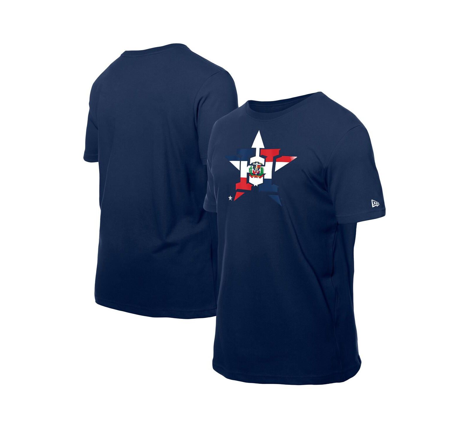 New Era Men's Navy Houston Astros Dominican Republic Flag Logo T-Shirt