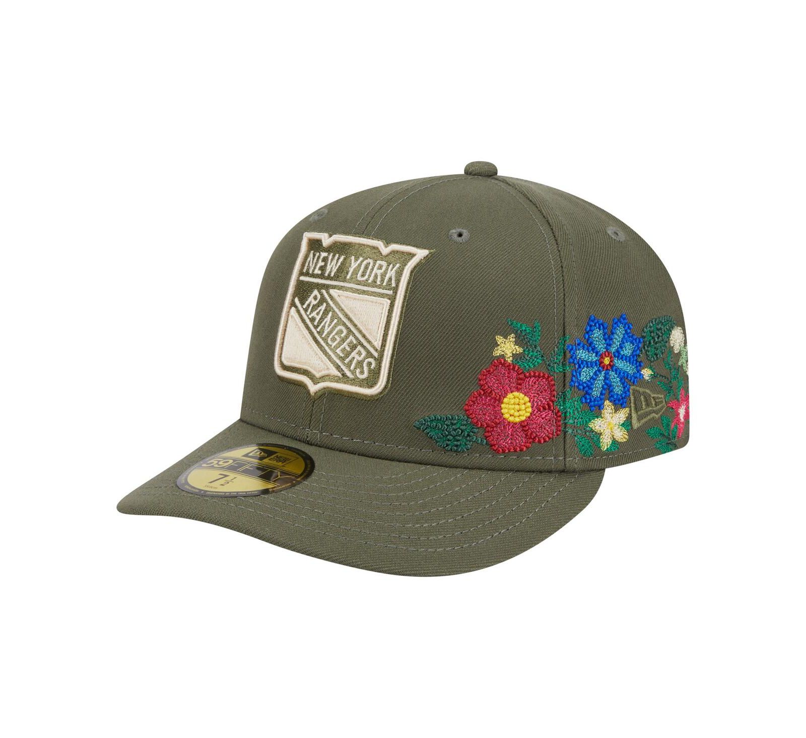 Мужская кепка New Era 59FIFTY, New York Rangers Tonal Florals, оливковая