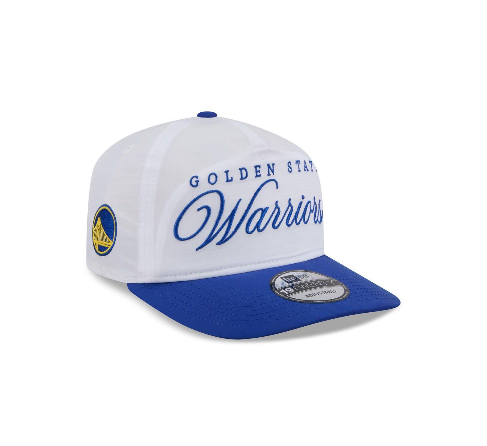 Мужская регулируемая кепка New Era Golden State Warriors 2025 NBA Draft On-Stage Nylon 19TWENTY, белая/синяя
