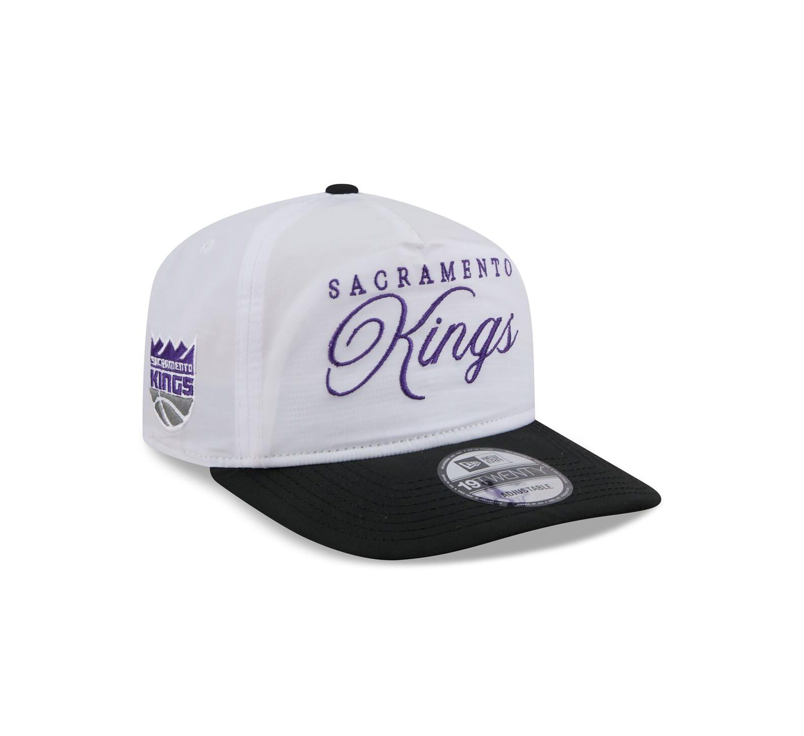Мужская кепка New Era Men's White/Black Sacramento Kings 2025 NBA Draft On-Stage Nylon 19TWENTY Adjustable Hat