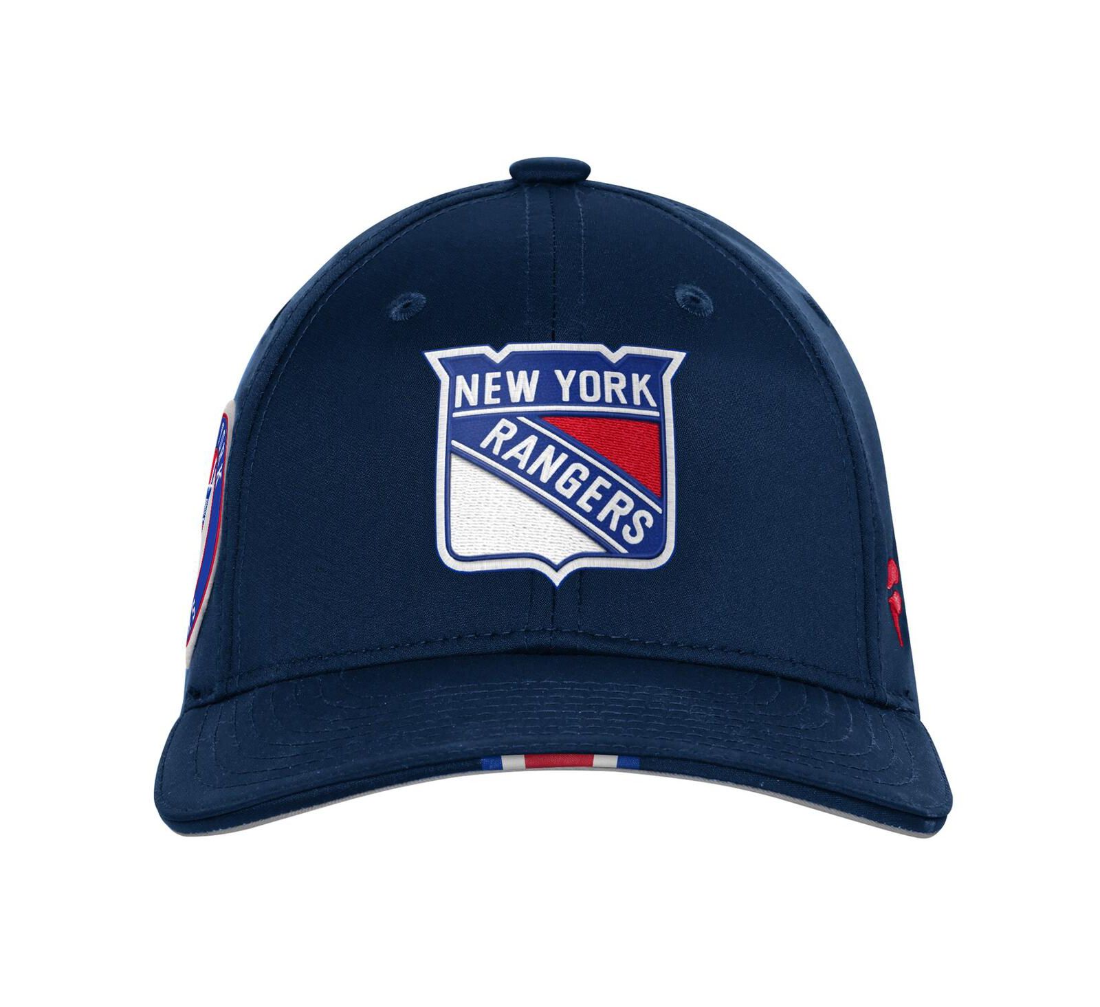 Регулируемая кепка Fanatics Big Boys and Girls Navy New York Rangers 2025 NHL Draft Authentic Pro On-Stage Podium